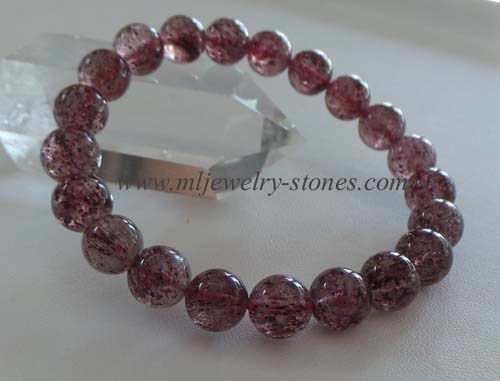 สร้อยข้อมือหินสตรอเบอร์รี่ควอทซ์ Strawberry Quartz ขนาด 9 มิล 8