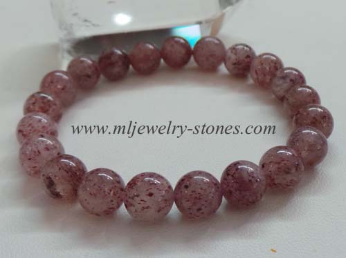 สร้อยข้อมือหินสตรอเบอร์รี่ควอทซ์ Strawberry Quartz ขนาด 9 มิล 3