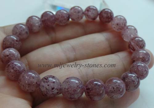 สร้อยข้อมือหินสตรอเบอร์รี่ควอทซ์ Strawberry Quartz ขนาด 9 มิล 4