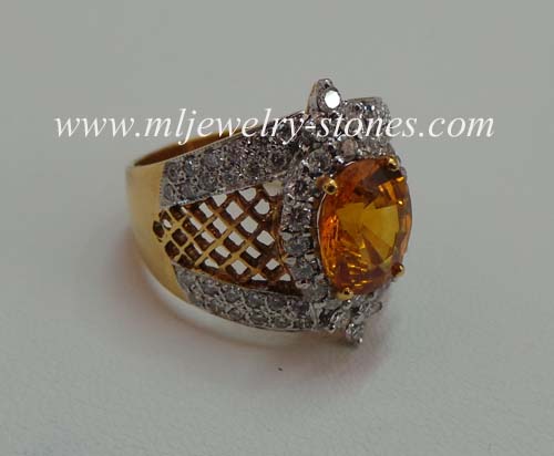 แหวนบุษราคัมล้อมเพชรแท้ 1.14 cts. 4
