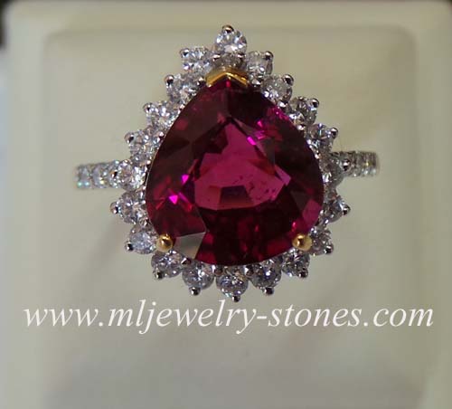 แหวนทัวร์มาลีนประดับเพชรแท้ 0.56 cts. 2