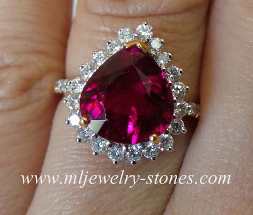 แหวนทัวร์มาลีนประดับเพชรแท้ 0.56 cts. 3