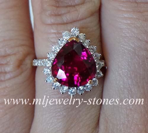 แหวนทัวร์มาลีนประดับเพชรแท้ 0.56 cts. 4