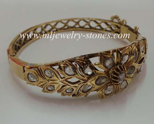 กำไลเพชรซีกโบราณ(เฆอรังอินตัน)อายุร้อยกว่าปี ขนาดใหญ่มาก สภาพสวยสมบูรณ์สุดๆ 5