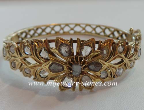 กำไลเพชรซีกโบราณ(เฆอรังอินตัน)อายุร้อยกว่าปี ขนาดใหญ่มาก สภาพสวยสมบูรณ์สุดๆ 1