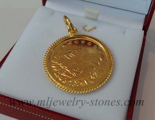 จี้เหรียญโบราณทองคำแท้ทำทอง 2