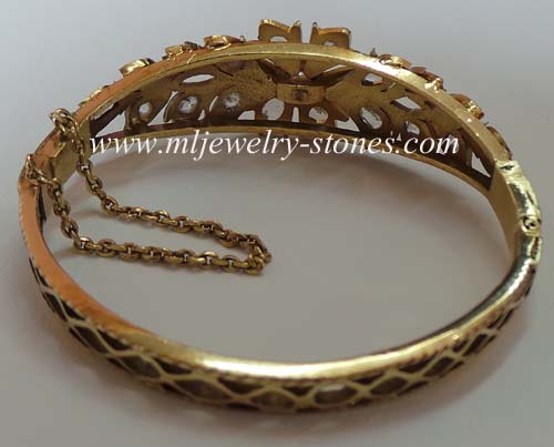 กำไลเพชรซีกโบราณ(เฆอรังอินตัน)อายุร้อยกว่าปี ขนาดใหญ่มาก สภาพสวยสมบูรณ์สุดๆ 2