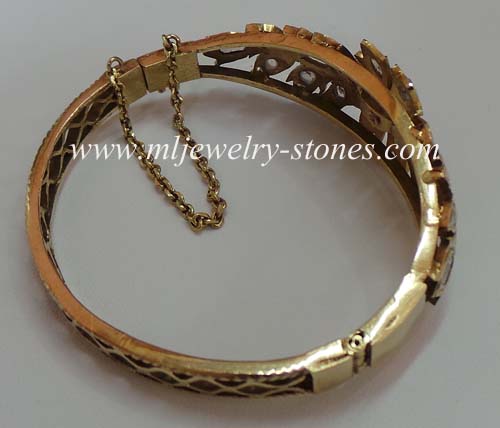 กำไลเพชรซีกโบราณ(เฆอรังอินตัน)อายุร้อยกว่าปี ขนาดใหญ่มาก สภาพสวยสมบูรณ์สุดๆ 7