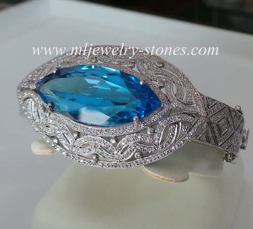 กำไลพลอยบลูโทแพส(Blue Topaz) 1