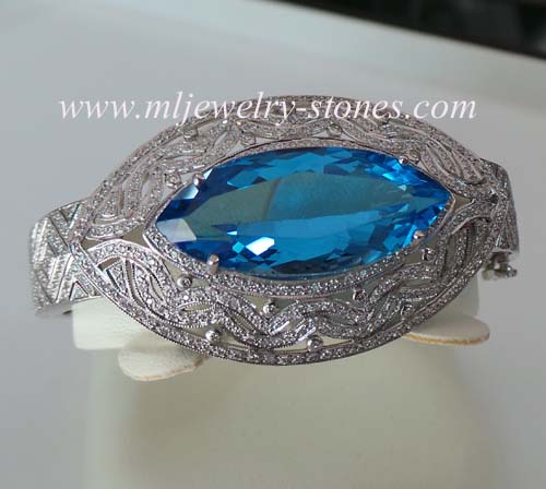 กำไลพลอยบลูโทแพส(Blue Topaz) 3