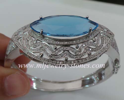 กำไลพลอยบลูโทแพส(Blue Topaz) 5