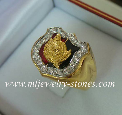 แหวนตราโล่ห์ตำรวจล้อมเพชรแท้(งานลูกค้าสั่งทำ) 1