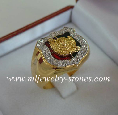 แหวนตราโล่ห์ตำรวจล้อมเพชรแท้(งานลูกค้าสั่งทำ) 2