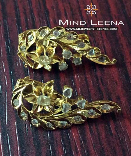 ต่างหูเพชรซีกโบราณ(ซุมบังอินตัน)peranakan jewelry