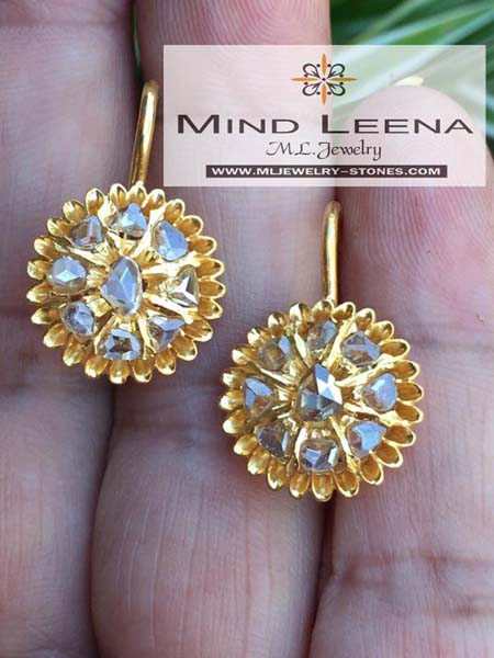 ต่างหูเพชรซีกโบราณ peranakan nyonya jewelry