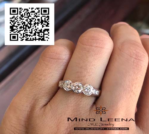 แหวนเพชรแท้เบลเยี่ยมน้ำหนักรวม 0.87 cts.(งานมือสองราคาพิเศษ)