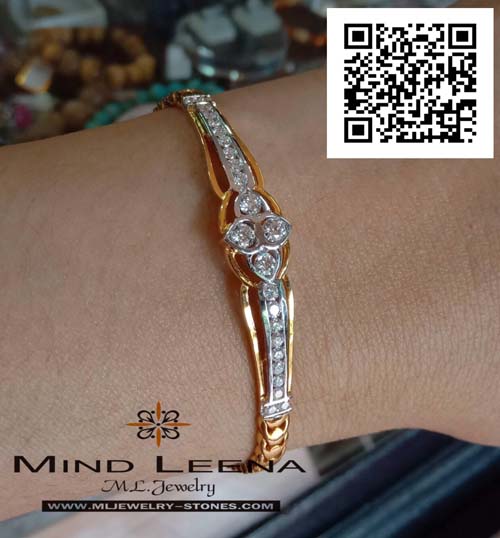 สร้อยข้อมือเพชรแท้เบลเยี่ยมน้ำหนักรวม 1.0 cts.(งานมือสอง)