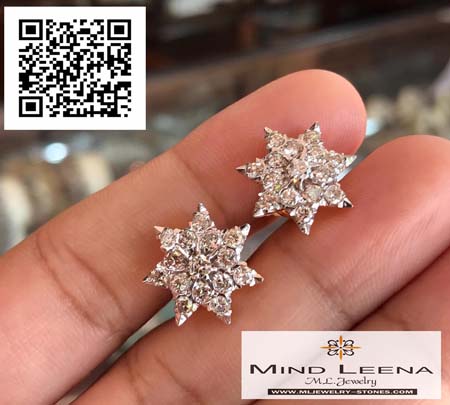 ต่างหูเพชรแท้ดาวกระจายงานโบราณ