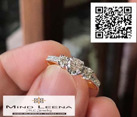 แหวนเพชรแท้เบลเยี่ยมน้ำหนักรวม 0.54 cts. (งานใหม่)