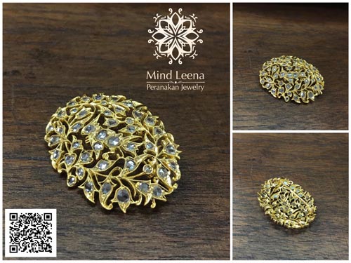 เข็มกลัดนกฝังเพชรแท้ RoseCut Diamond เพชรน้ำหนักรวม 1.61 cts.
