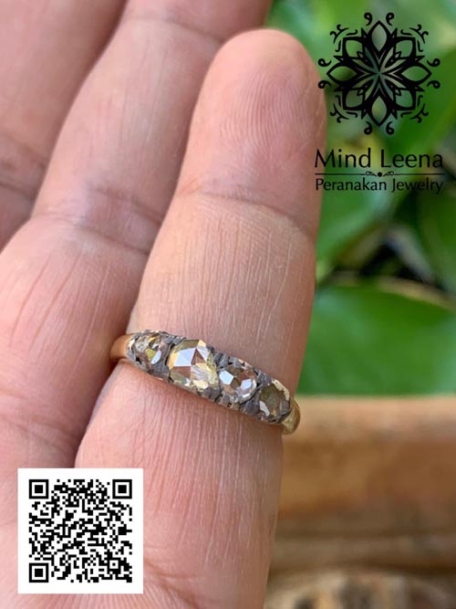 แหวนเพชรลูกโลกโบราณ rose cut diamond