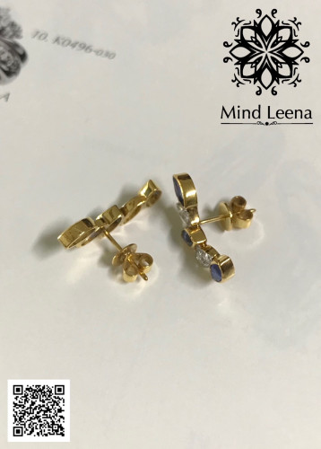 ต่างหูไพลินแท้ (งานมือสอง) 3