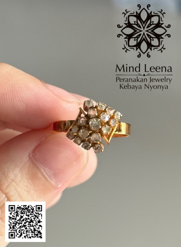 แหวนเพชรซีก งานเก่างานโบราณ งานเปอรานากัน peranakan jewelry, Kebaya Nyonya