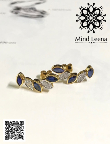 ต่างหูไพลินแท้ (งานมือสอง) 4