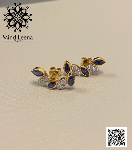 ต่างหูไพลินแท้ (งานมือสอง) 