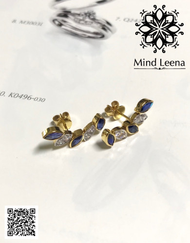 ต่างหูไพลินแท้ (งานมือสอง) 2