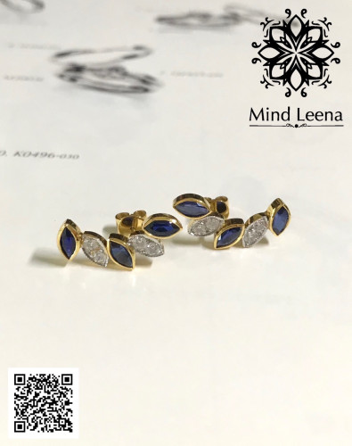 ต่างหูไพลินแท้ (งานมือสอง) 1