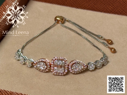 สร้อยข้อมือประดับเพชรแท้เบลเยี่ยม