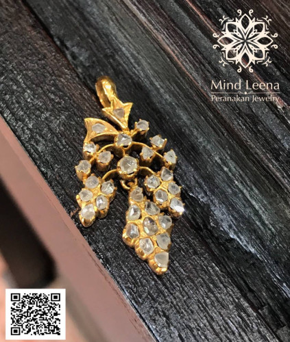 จี้เพชรซีกโบราณ peranakan nyonya jewelry