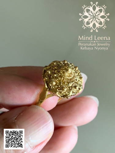 แหวนทองสัตตบงกชโบราณ Antique Sattabongkot Lotus Ring With 22k Gold. 5