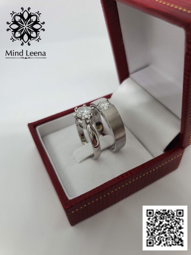 แหวนแต่งงาน แหวนหมั้น แหวนเพชรคู่หญิง/ชาย แหวนครบรอบแต่งงาน เพชรมีใบเซอร์เซอร์ GIA ยิงเลเซอร์ที่ขอบเ 3