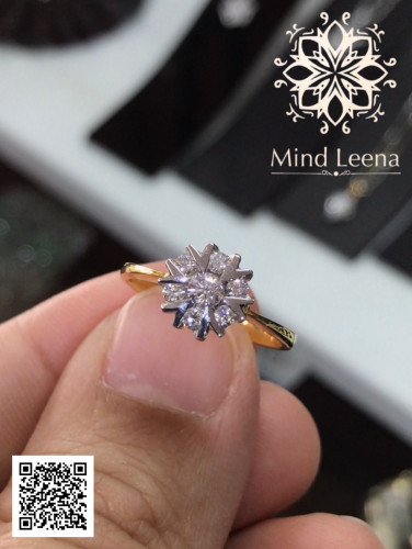 แหวนดอกไม้ประดับเพชรแท้เบลเยี่ยม