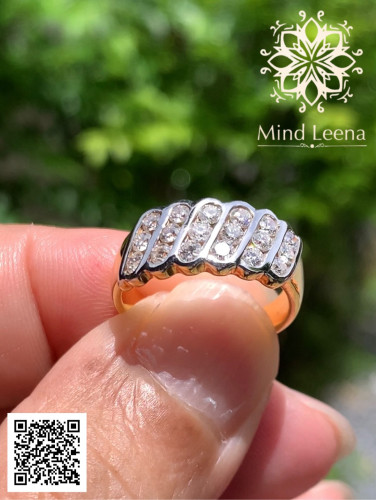 แหวนเพชรแถวตาม้าฝังสอด 3 แถว