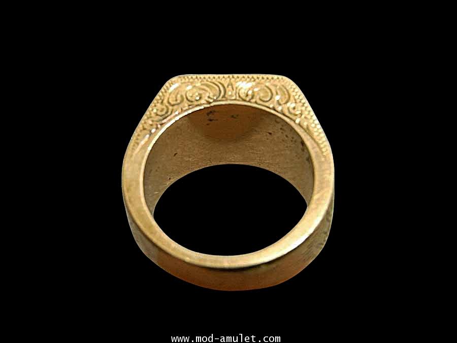แหวนพระพุทธสี่เหลี่ยม ปี2525 เนื้อเงินหุ้มทอง หลวงปู่ดู่ (Lp Doo) 3