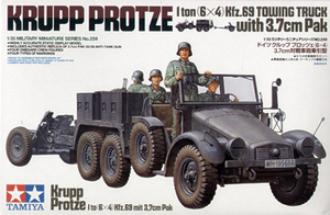 Krupp Protze 1ton (6x4) Kfz.69 Towing Truck w/ 3.7cm Pak 1/35 Tamiya