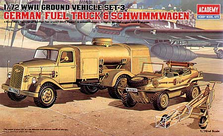 German Fuel Truck  & Schwimmwagen 1/72 Academy