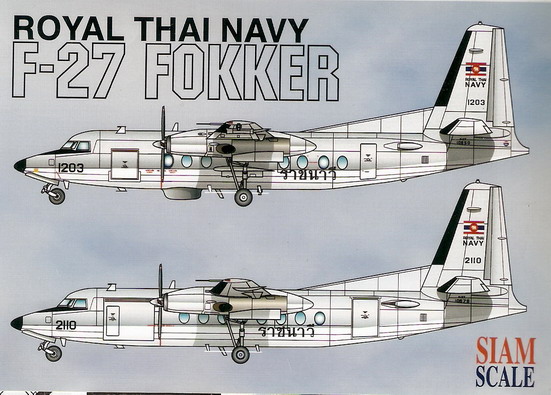 F-27 Fokker Royal Thai Navy 1/72 Decal