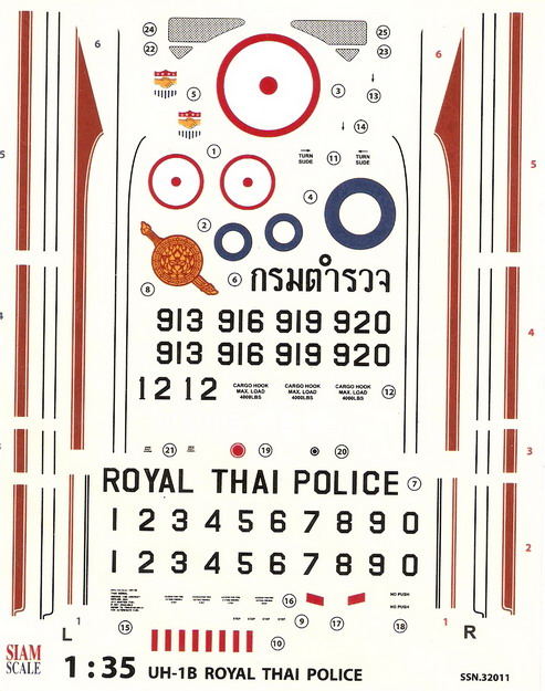 UH-1B Royal Thai Police 1/32 Decal 1