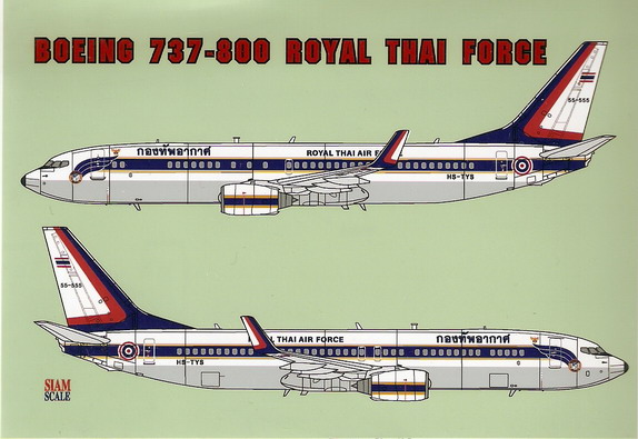Boeing 737-800 RTAF 1/144 Decal
