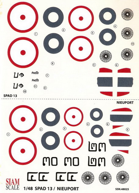 Spad13/Nieuport RTAF 1/48 Decal 1