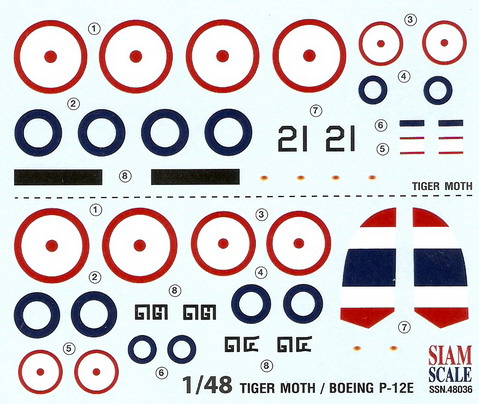 Tigermorth/Boeing P-12E RTAF 1/48 Decal 1