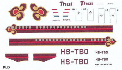 BAE 146-100 Thai 1/144 Decal for Revell 1