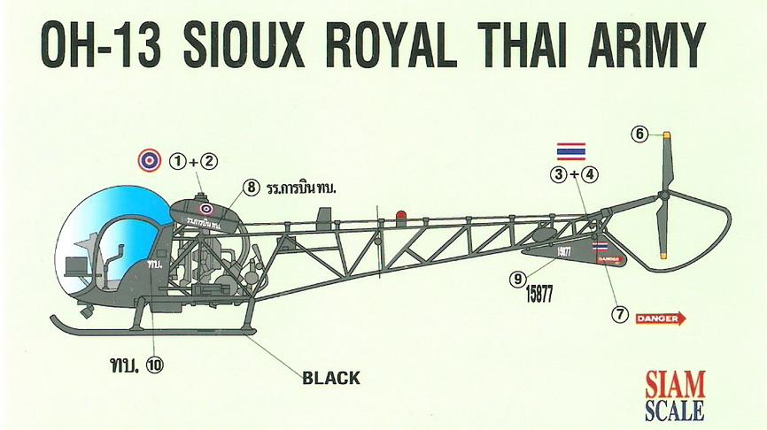 OH-13 Sioux Royal Thai Army 1/35 Decal
