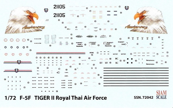 F-5F RTAF 30th Anniversary (Eagle) 1/72 Decal 1
