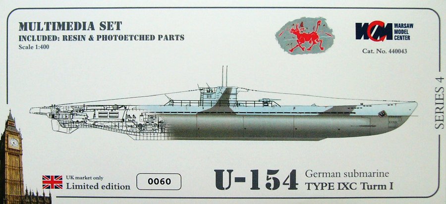 U 154 U-boot type IXC Limited Edition Multimedia kit 1/400 Mirage