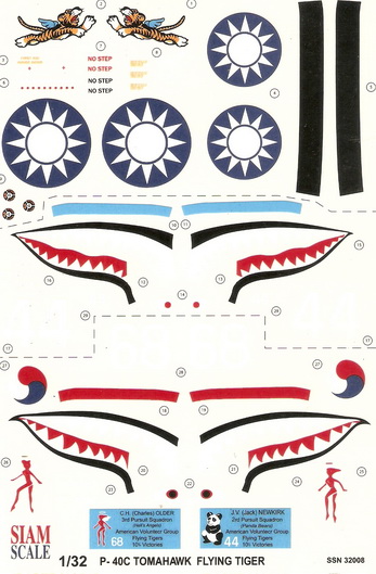 P-40C Tomahawk Flying Tiger 1/32 Decal 1